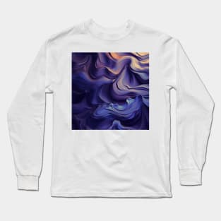 Stylized Surface of Liquid Violet Stone Long Sleeve T-Shirt